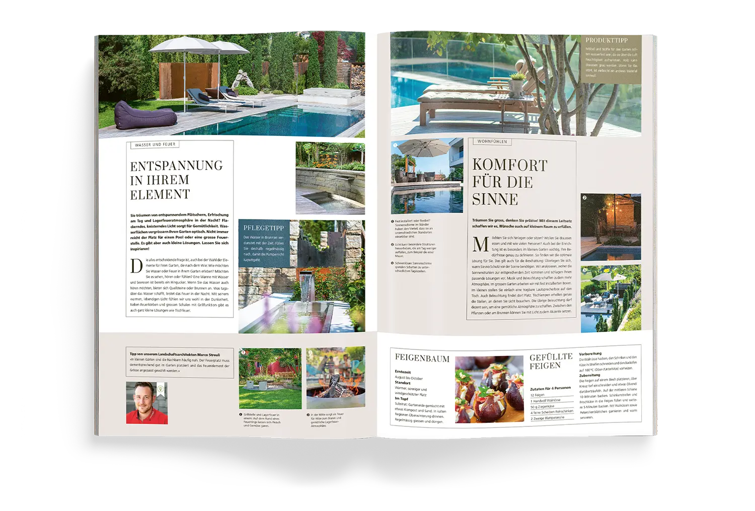 Gartenmagazin Doppelseite für Marketing im Gartenbau