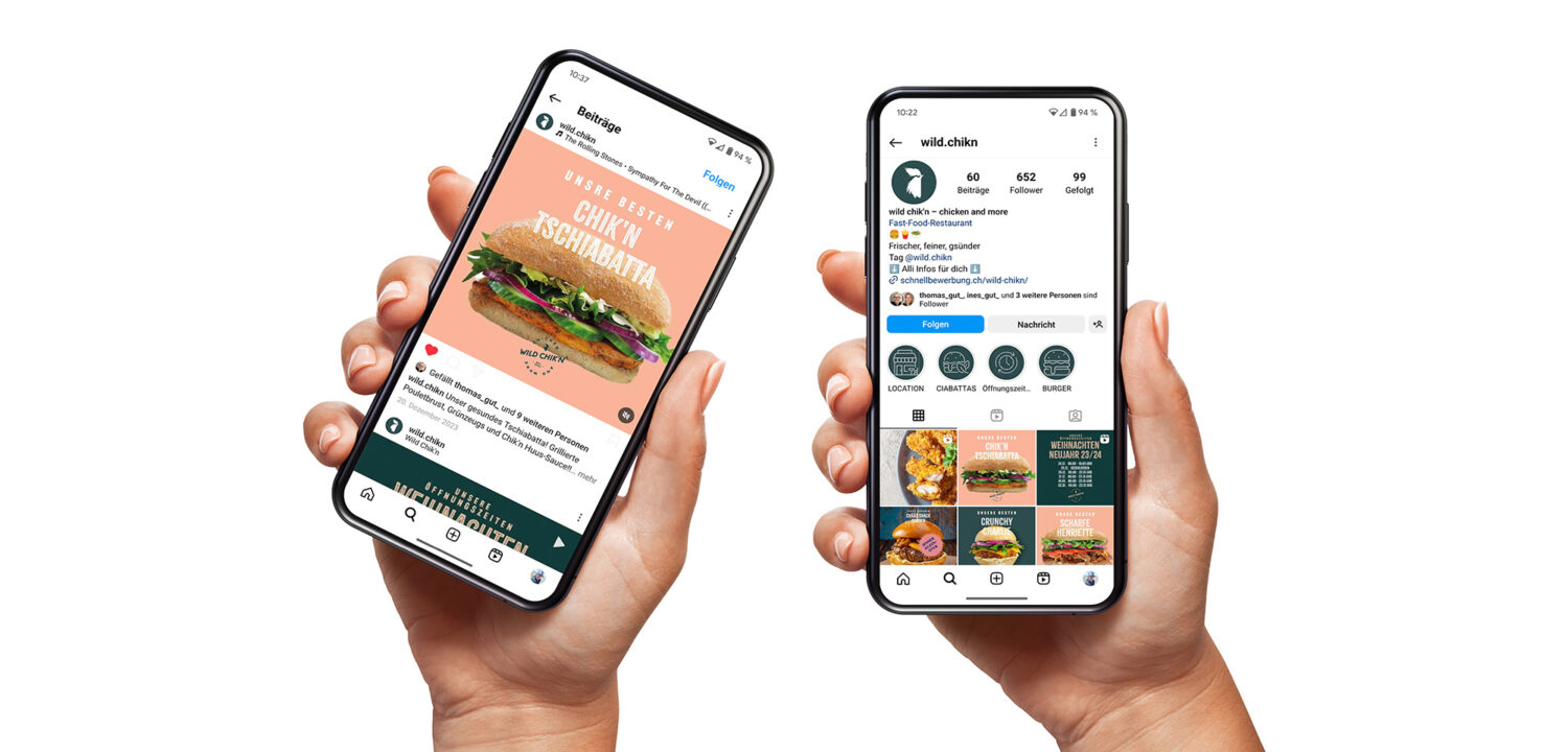 Das Corporate Design von Wild Chik'n auf Instagram.
