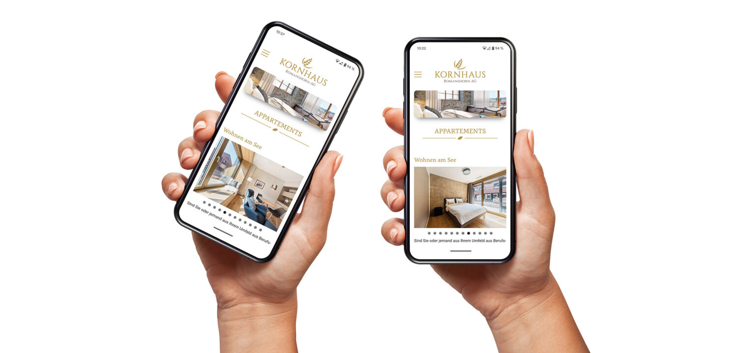 Die Website des Boardinghouse Romanshorn auf dem Smartphone.