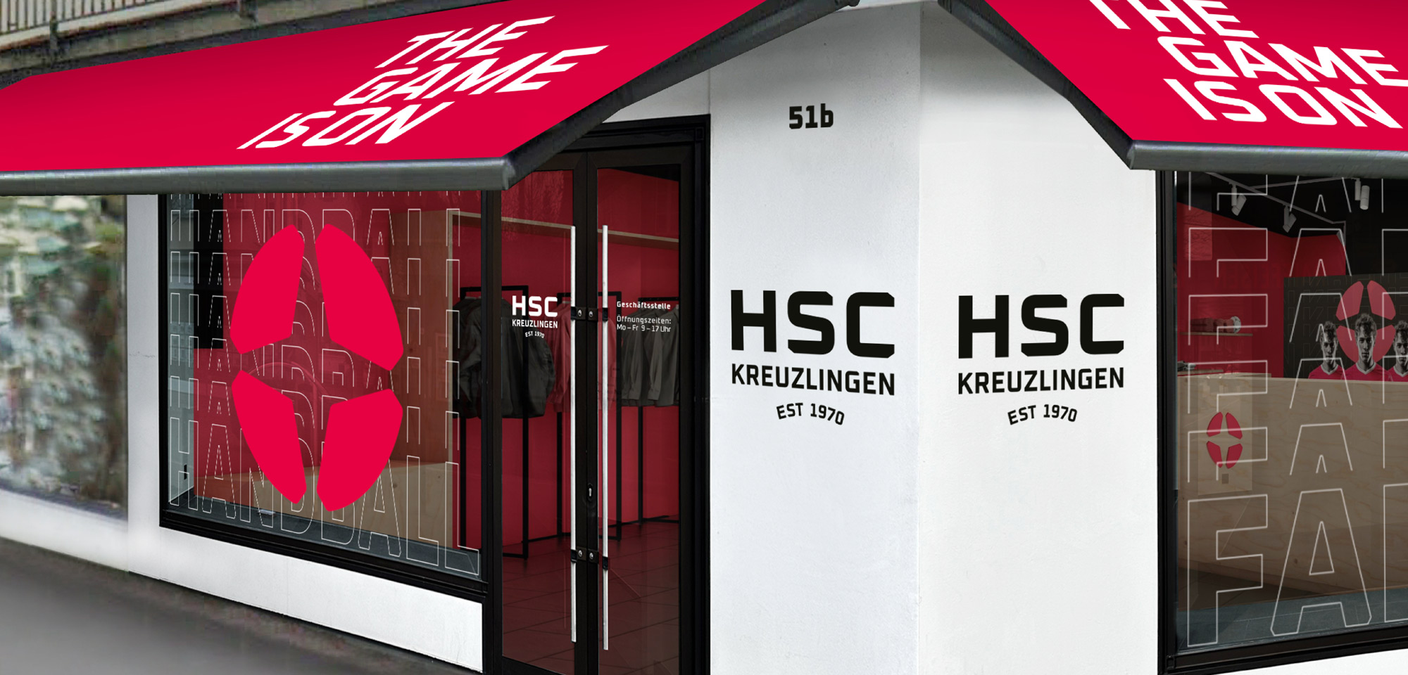 Der Fanshop des HSCK im neuen Corporate Design.